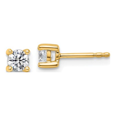 14K Yellow Gold 1/2 ct tw 4mm Round Lab-Grown Diamond Stud Earrings