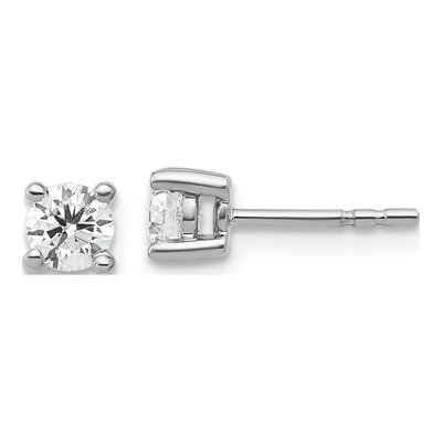 14K White Gold 1/2 ct tw 4mm Round Lab-Grown Diamond Stud Earrings