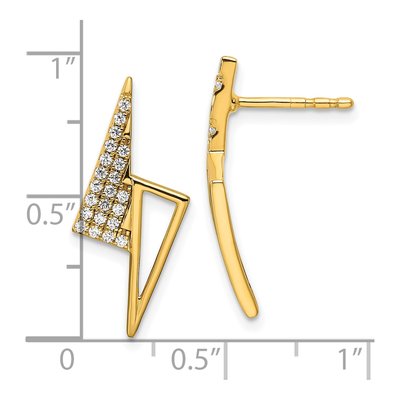 14K Yellow Gold 1/5 ct tw Round Diamond Triangle Stud Earrings – view 3