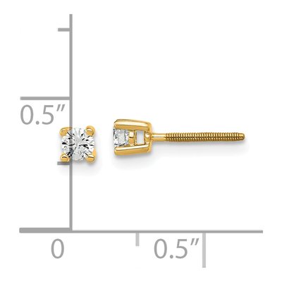 14K Yellow Gold 1/5 ct tw 3mm Round Lab-Grown Diamond Stud Earrings – view 6