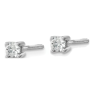 14K White Gold 1/5 ct tw 3mm Round Lab-Grown Diamond Stud Earrings – view 3