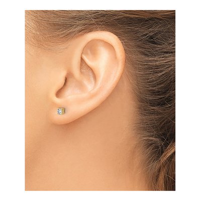 14K Yellow Gold 1/4 ct tw 3.2mm Round Lab-Grown Diamond Stud Earrings – view 4