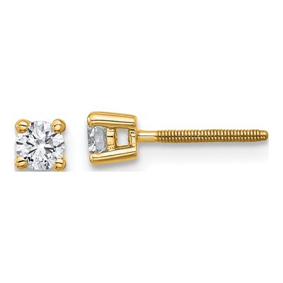 14K Yellow Gold 1/4 ct tw 3.2mm Round Lab-Grown Diamond Stud Earrings