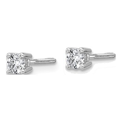 14K White Gold 1/4 ct tw 3.2mm Round Lab-Grown Diamond Stud Earrings – view 3