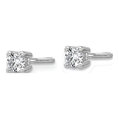 14K White Gold 1/3 ct tw 3.5mm Round Lab-Grown Diamond Stud Earrings – view 3