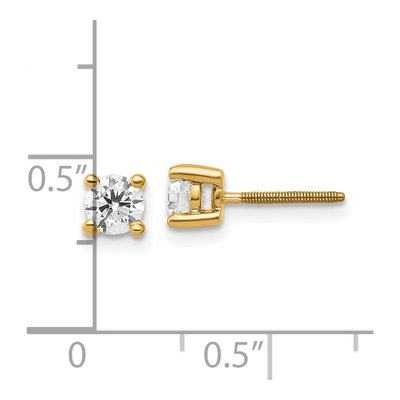 14K Yellow Gold 1/2 ct tw 4mm Round Lab-Grown Diamond Stud Earrings – view 7