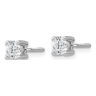 14K White Gold 1/2 ct tw 4mm Round Lab-Grown Diamond Stud Earrings – view 3