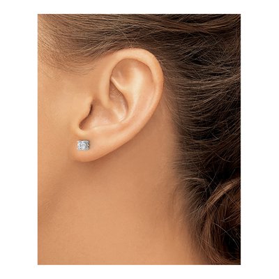 14K White Gold 1/2 ct tw 4mm Round Lab-Grown Diamond Stud Earrings – view 4