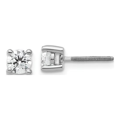 14K White Gold 1/2 ct tw 4mm Round Lab-Grown Diamond Stud Earrings