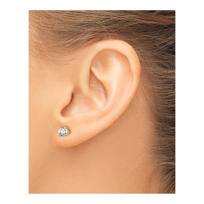 14K Yellow Gold 2/3 ct tw 4.4mm Round Lab-Grown Diamond Stud Earrings – view 3