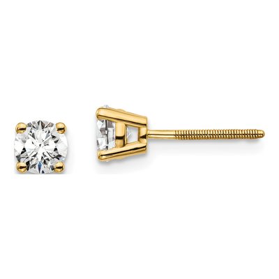 14K Yellow Gold 2/3 ct tw 4.4mm Round Lab-Grown Diamond Stud Earrings