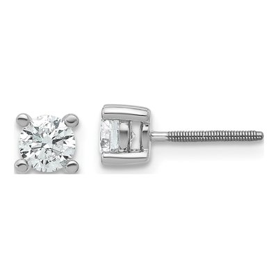 14K White Gold 2/3 ct tw 4.4mm Round Lab-Grown Diamond Stud Earrings