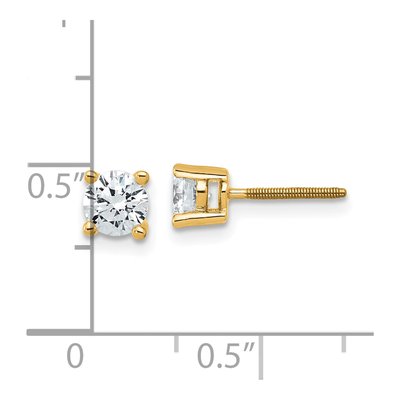 14K Yellow Gold 3/4 ct tw 4.6mm Round Lab-Grown Diamond Stud Earrings – view 6