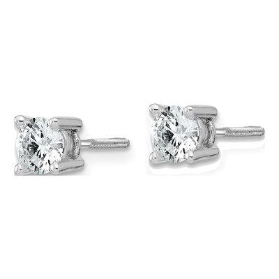 14K White Gold 3/4 ct tw 4.6mm Round Lab-Grown Diamond Stud Earrings – view 3