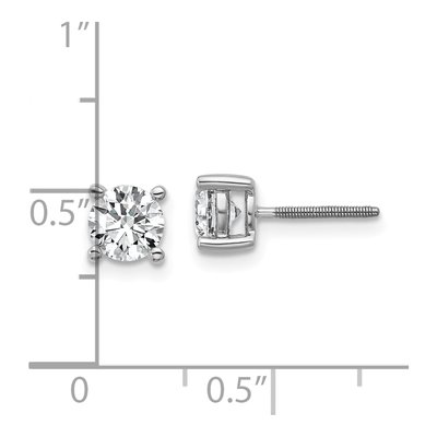 14K White Gold 1 ct tw 5mm Round Lab-Grown Diamond Stud Earrings – view 6