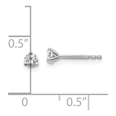 14K White Gold 1/5 ct tw 3mm Round Lab-Grown Diamond 3-Prong Solitaire Stud Earrings – view 6