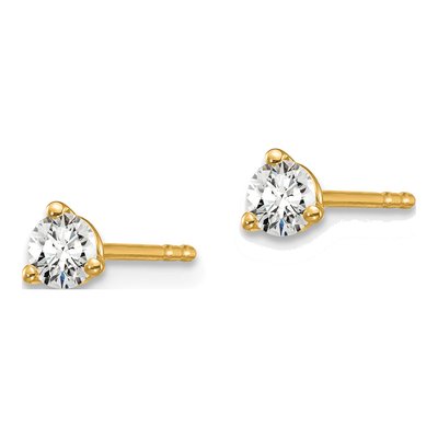 14K Yellow Gold 1/4 ct tw 3.2mm Round Lab-Grown Diamond Stud Earrings – view 2