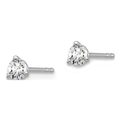 14K White Gold 1/4 ct tw 3.2mm Round Lab-Grown Diamond Stud Earrings – view 3