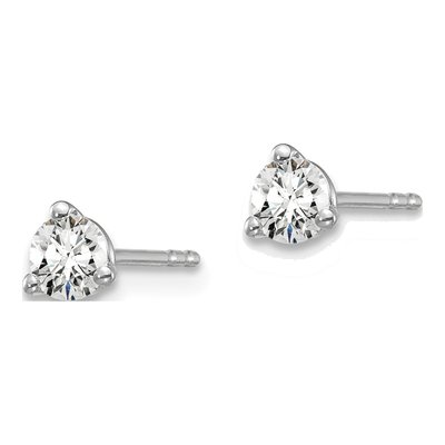 14K White Gold 1/3 ct tw 3.5mm Round Lab-Grown Diamond Stud Earrings – view 3