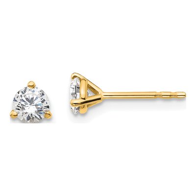 14K Yellow Gold 1/2 ct tw 4mm Round Lab-Grown Diamond Stud Earrings