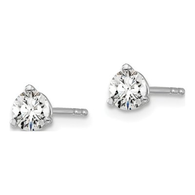 14K White Gold 1/2 ct tw 4mm Round Lab-Grown Diamond Stud Earrings – view 3