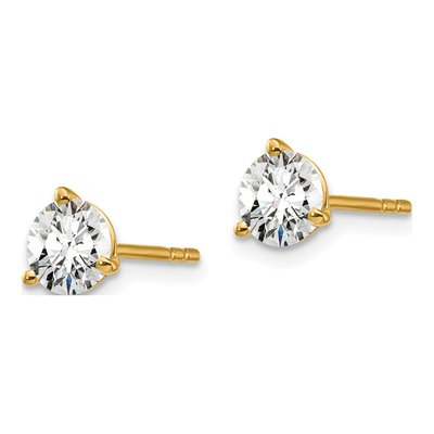 14K Yellow Gold 1 ct tw 5mm Round Lab-Grown Diamond Stud Earrings – view 3