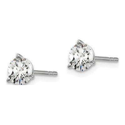 14K White Gold 1 ct tw 5mm Round Lab-Grown Diamond Stud Earrings – view 3