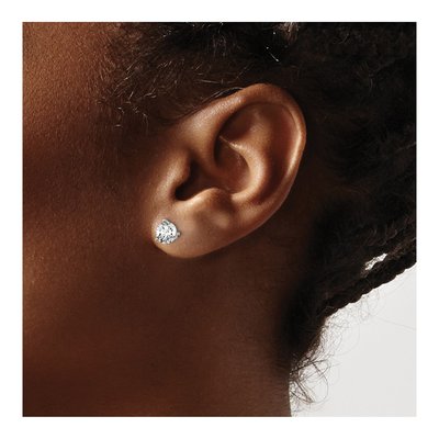 14K White Gold 1 ct tw 5mm Round Lab-Grown Diamond Stud Earrings – view 4