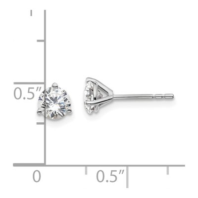 14K White Gold 1 ct tw 5mm Round Lab-Grown Diamond Stud Earrings – view 7