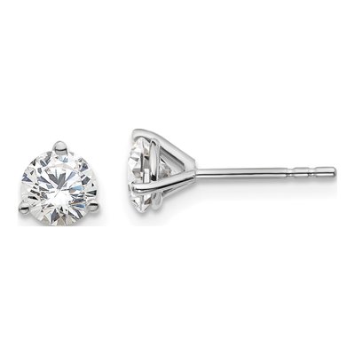 14K White Gold 1 ct tw 5mm Round Lab-Grown Diamond Stud Earrings