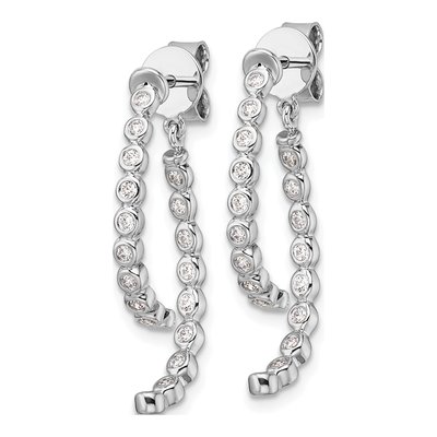 14K White Gold 3/8 ct tw Diamond Dangle Earrings – view 2