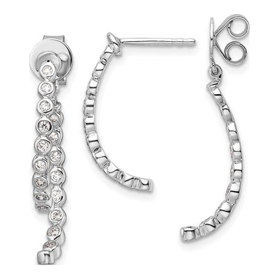 14K White Gold 3/8 ct tw Diamond Dangle Earrings
