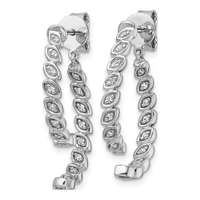14K White Gold 1/5 ct tw Diamond Front-Back Dangle Earrings – view 2