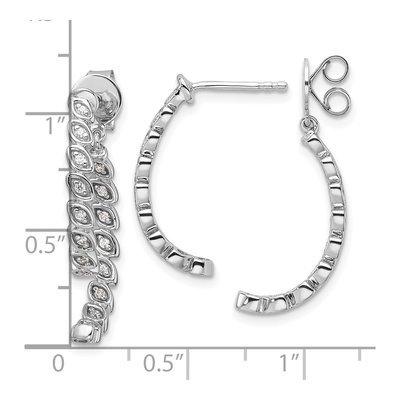 14K White Gold 1/5 ct tw Diamond Front-Back Dangle Earrings – view 3