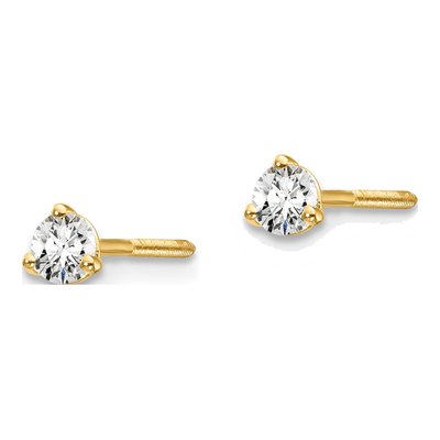 14K Yellow Gold 1/5 ct tw 3mm Round Lab-Grown Diamond Stud Earrings – view 2
