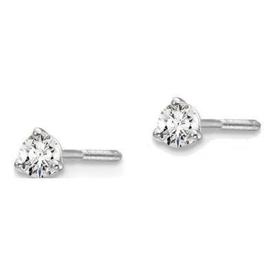 14K White Gold 1/5 ct tw 3mm Round Lab-Grown Diamond Stud Earrings – view 2