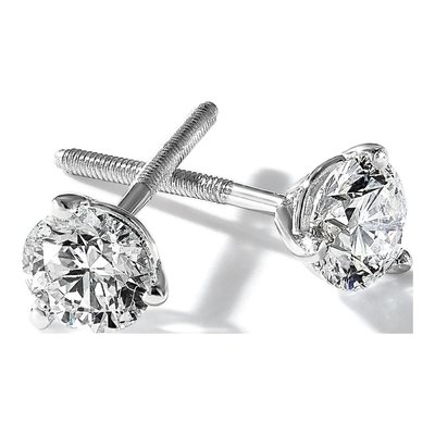 14K White Gold 1/5 ct tw 3mm Round Lab-Grown Diamond Stud Earrings – view 7