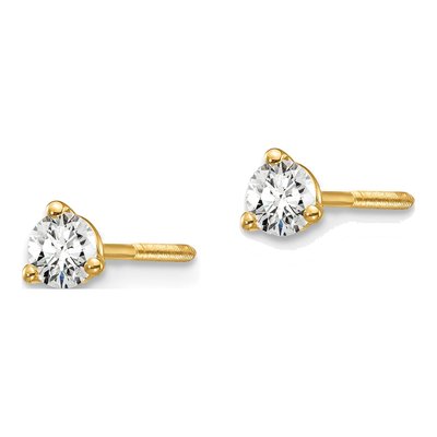 14K Yellow Gold 1/4 ct tw 3.2mm Round Lab-Grown Diamond Stud Earrings – view 2