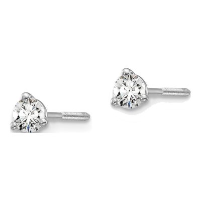 14K White Gold 1/4 ct tw 3.2mm Round Lab-Grown Diamond Stud Earrings – view 3