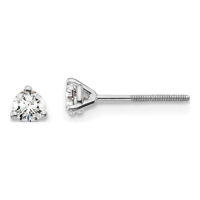 14K White Gold 1/4 ct tw 3.2mm Round Lab-Grown Diamond Stud Earrings