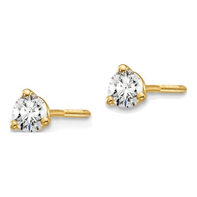 14K Yellow Gold 1/3 ct tw 3.5mm Round Lab-Grown Diamond Stud Earrings – view 2