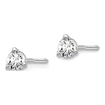 14K White Gold 1/3 ct tw 3.5mm Round Lab-Grown Diamond Stud Earrings – view 3