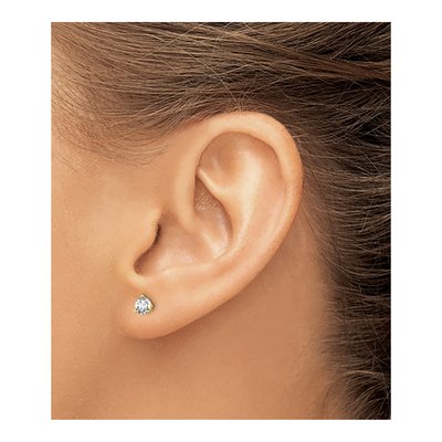 14K Yellow Gold 1/2 ct tw 4mm Round Lab-Grown Diamond Stud Earrings – view 3