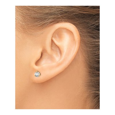 14K Yellow Gold 2/3 ct tw 4.4mm Round Lab-Grown Diamond Stud Earrings – view 3