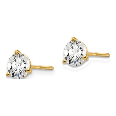 14K Yellow Gold 1 ct tw 5mm Round Lab-Grown Diamond Stud Earrings – view 2