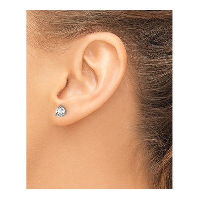 14K White Gold 1 ct tw 5mm Round Lab-Grown Diamond Stud Earrings – view 4