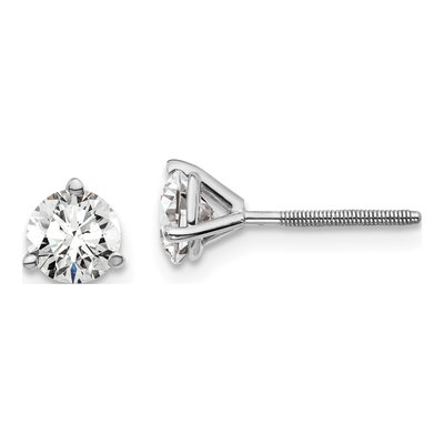 14K White Gold 1 ct tw 5mm Round Lab-Grown Diamond Stud Earrings