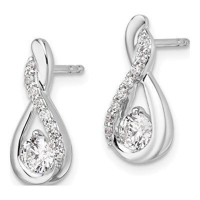 14K White Gold 5/8 ct tw Diamond Teardrop Dangle Earrings – view 2