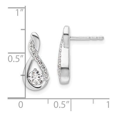 14K White Gold 5/8 ct tw Diamond Teardrop Dangle Earrings – view 3