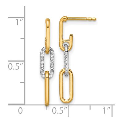 14K Two-Tone Gold 1/5 ct tw Diamond Paperclip Dangle Earrings – view 3